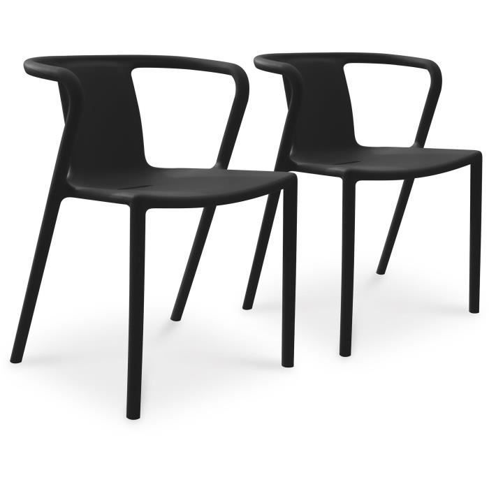 Set of 2 garden chairs - CITY GARDEN - DIEGO-FT - Anthracite Grey - Stackable