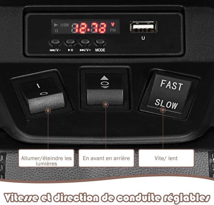 Quad eléctrico GOPLUS para niños de 3 a 7 años con 2 velocidades (2,8-5 km/h), faro, claxon y reproductor de MP3, arranque suave, color negro.