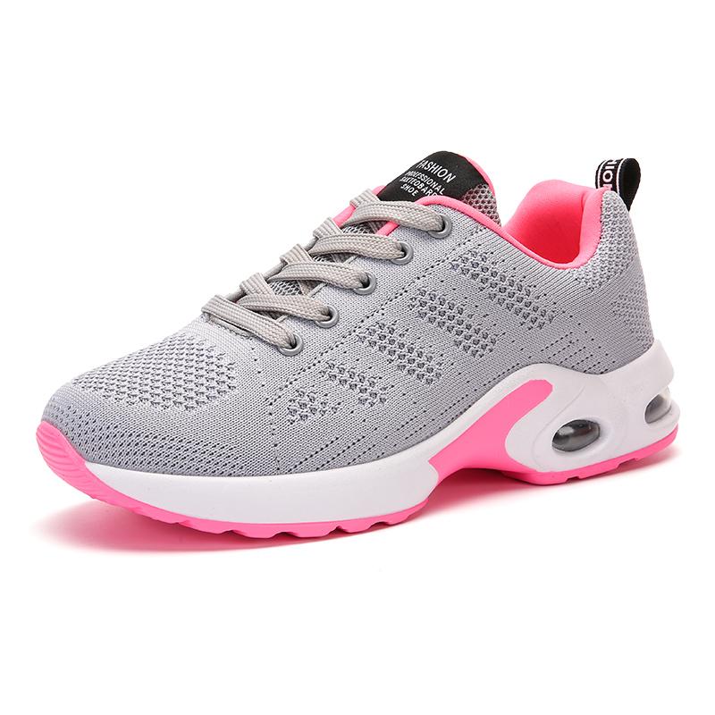 Scarpe da ginnastica da donna, scarpe basse traspiranti in mesh, nere, con morbida ammortizzazione ad aria, scarpe casual alla moda, scarpe da basket, Zapatos Casuales De Mujer