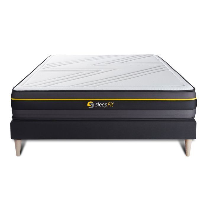 Kit composto da materasso ACTIVE 180x200 cm e base letto nera.