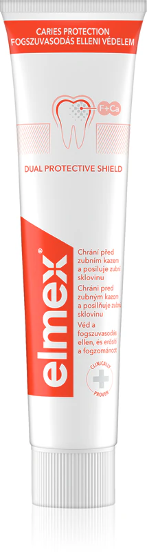 Creme dental Elmex Caries Protection com flúor para proteção contra cáries.