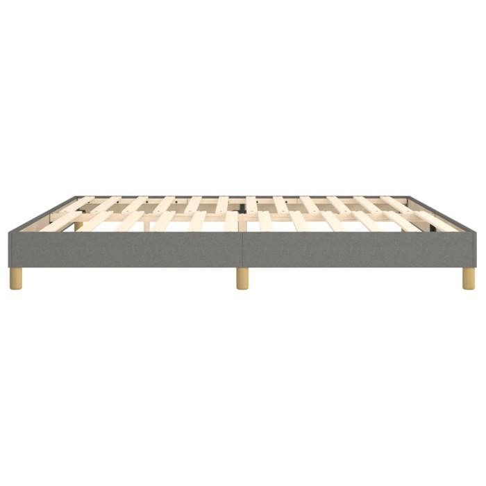Cama de madera gris de 200 x 200 cm - Estable y duradera - Estructura de cama de muelles gris oscuro de 200 x 200 cm, tela 001_921059
