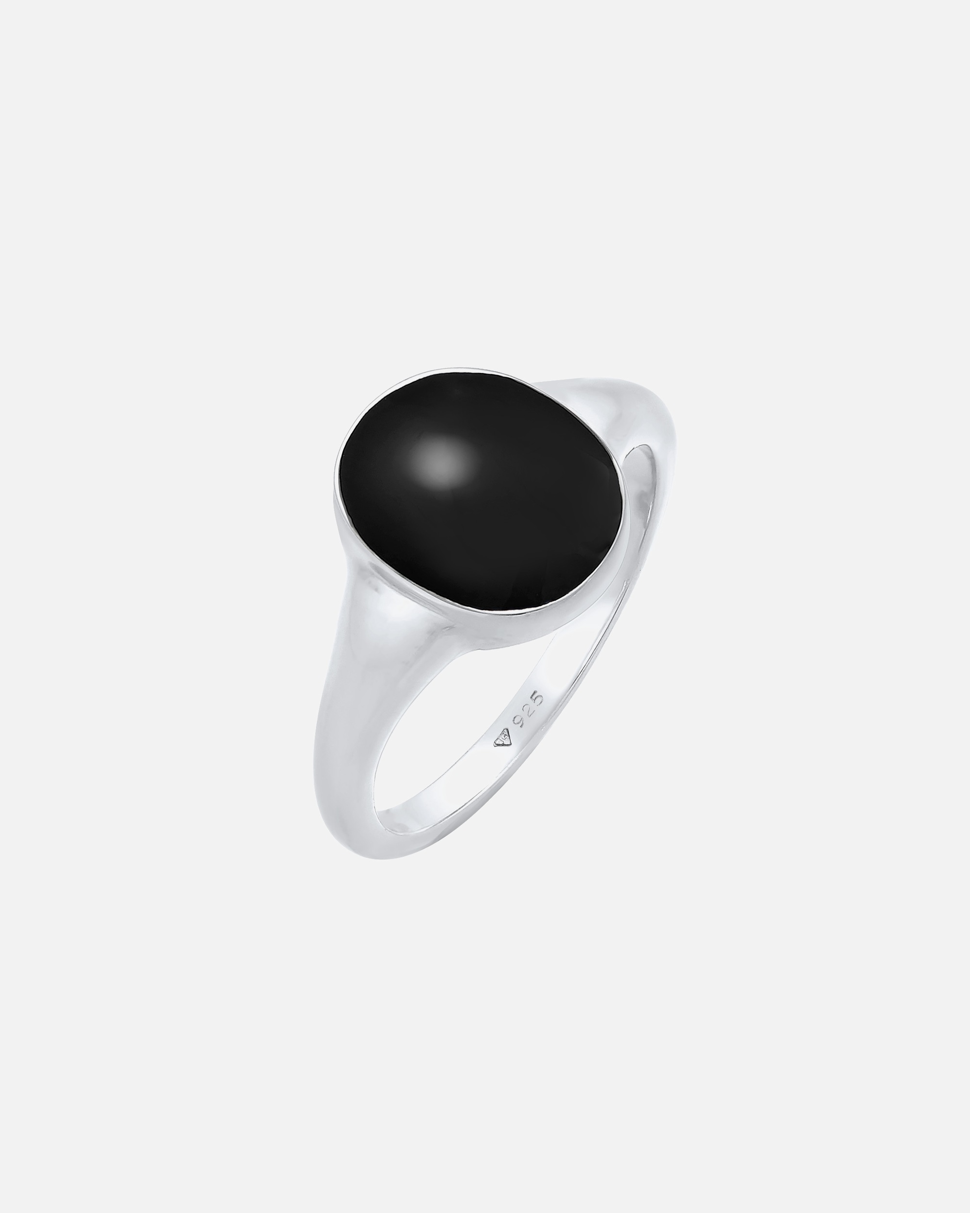 Elli Bague Signet pour Femme Ovale Classique avec Émail en Argent Sterling 925 Plaqué Or
