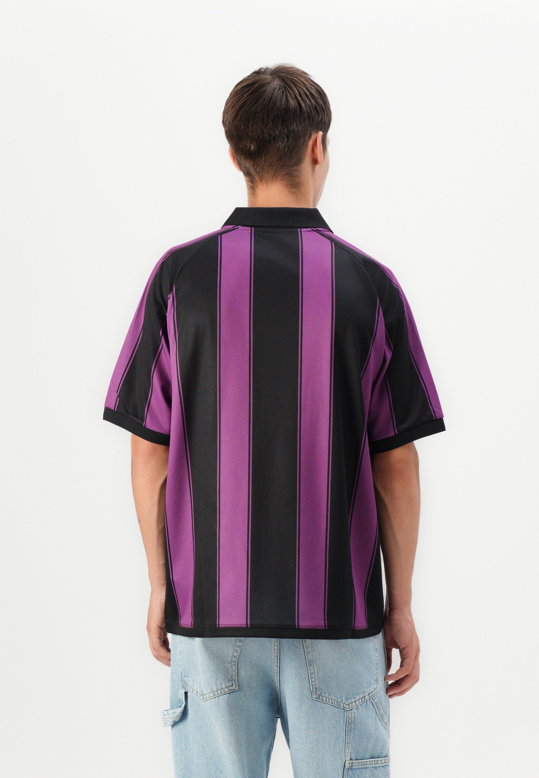 Kappa RETRO TECHNO AUTHENTIC TANEK JERSEY UNISEX - Poloshirt - schwarz/lila/gelb