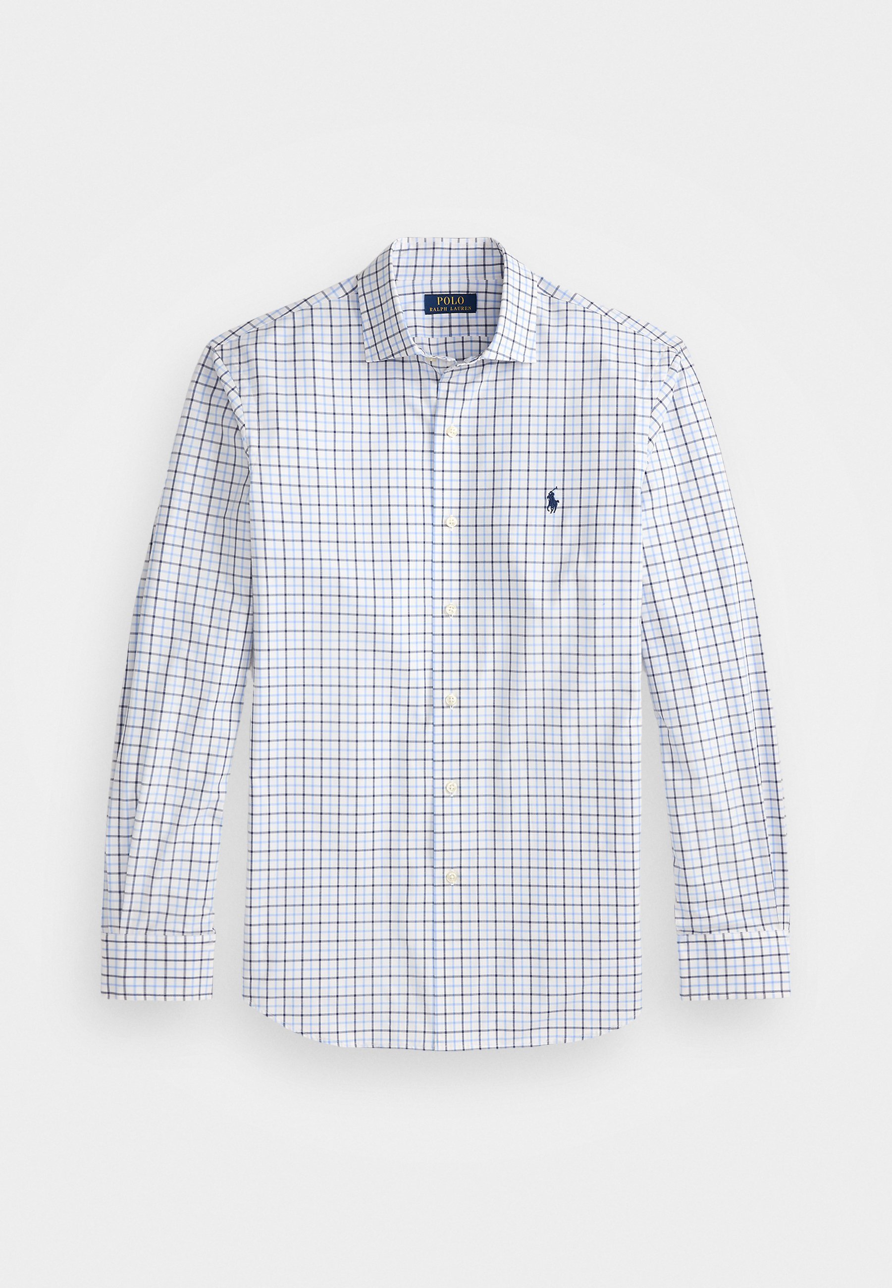 Polo Ralph Lauren CUSTOM FIT PLAID STRETCH POPLIN SHIRT - Shirt - wit/blauw