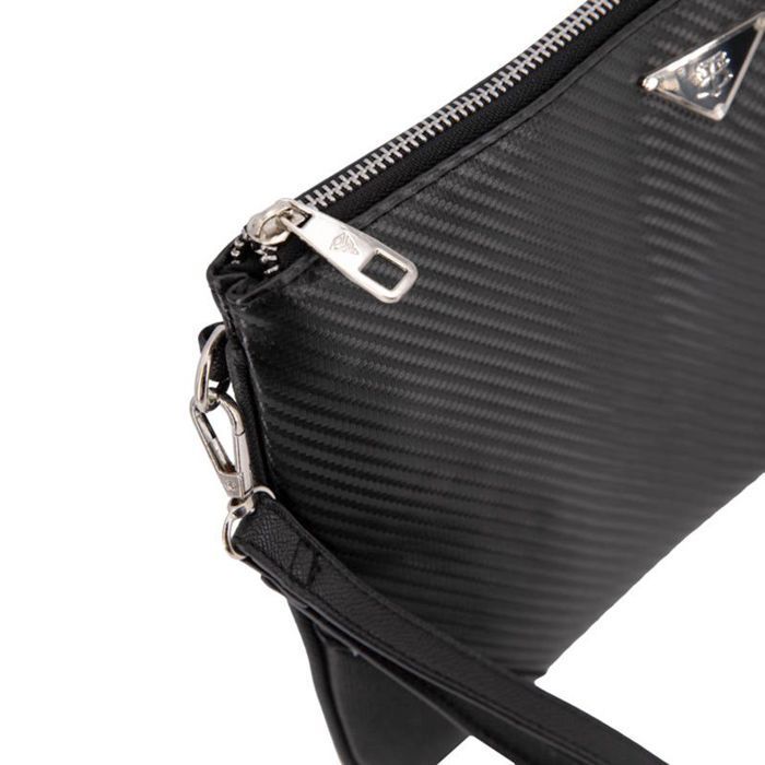 Cartera de mano con textura efecto carbono, 30x20x2cm, para hombre, BILL TORNADE