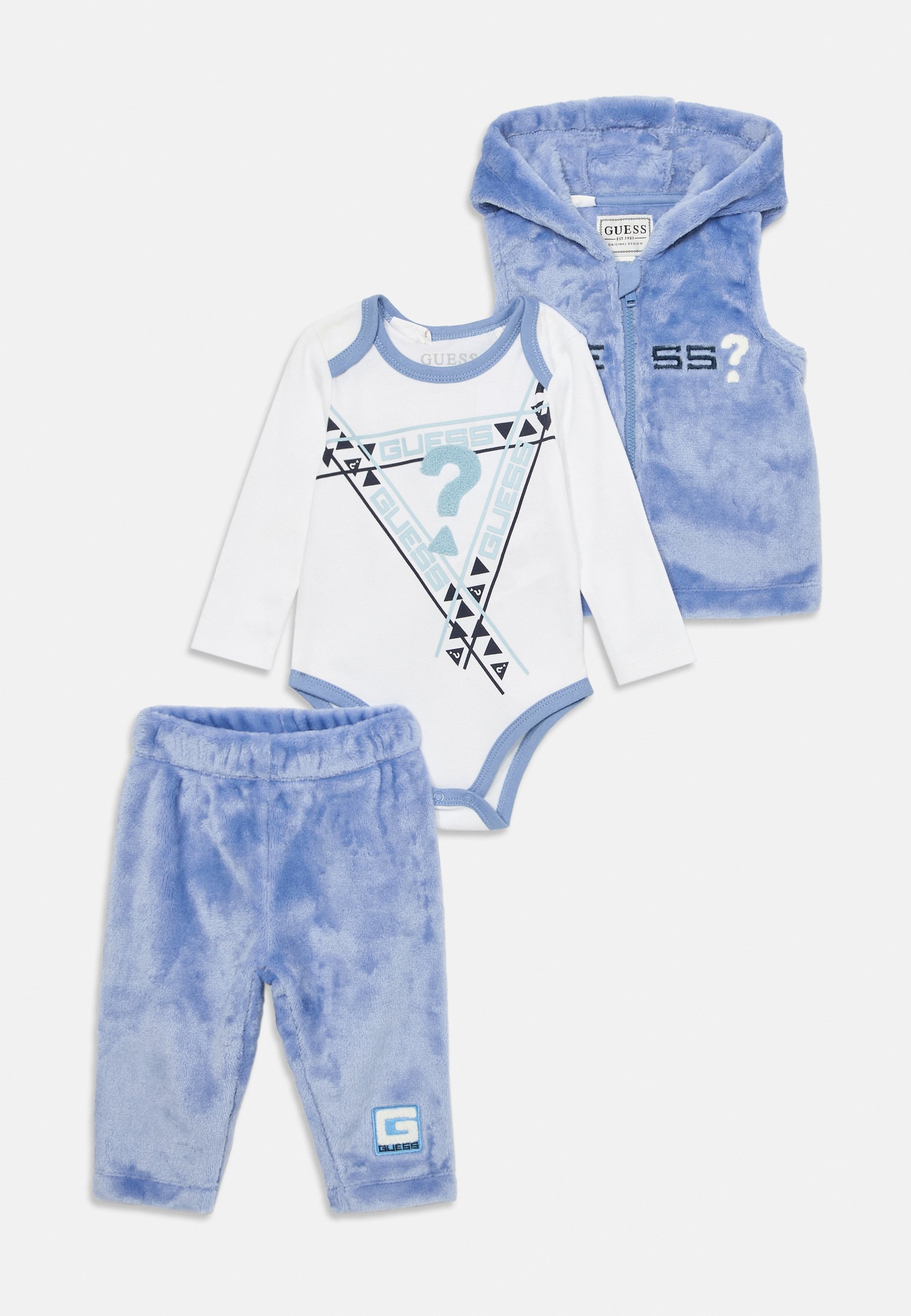 Guess BABY HOODED SET UNISEX - Trainingsbroek - lila blauw