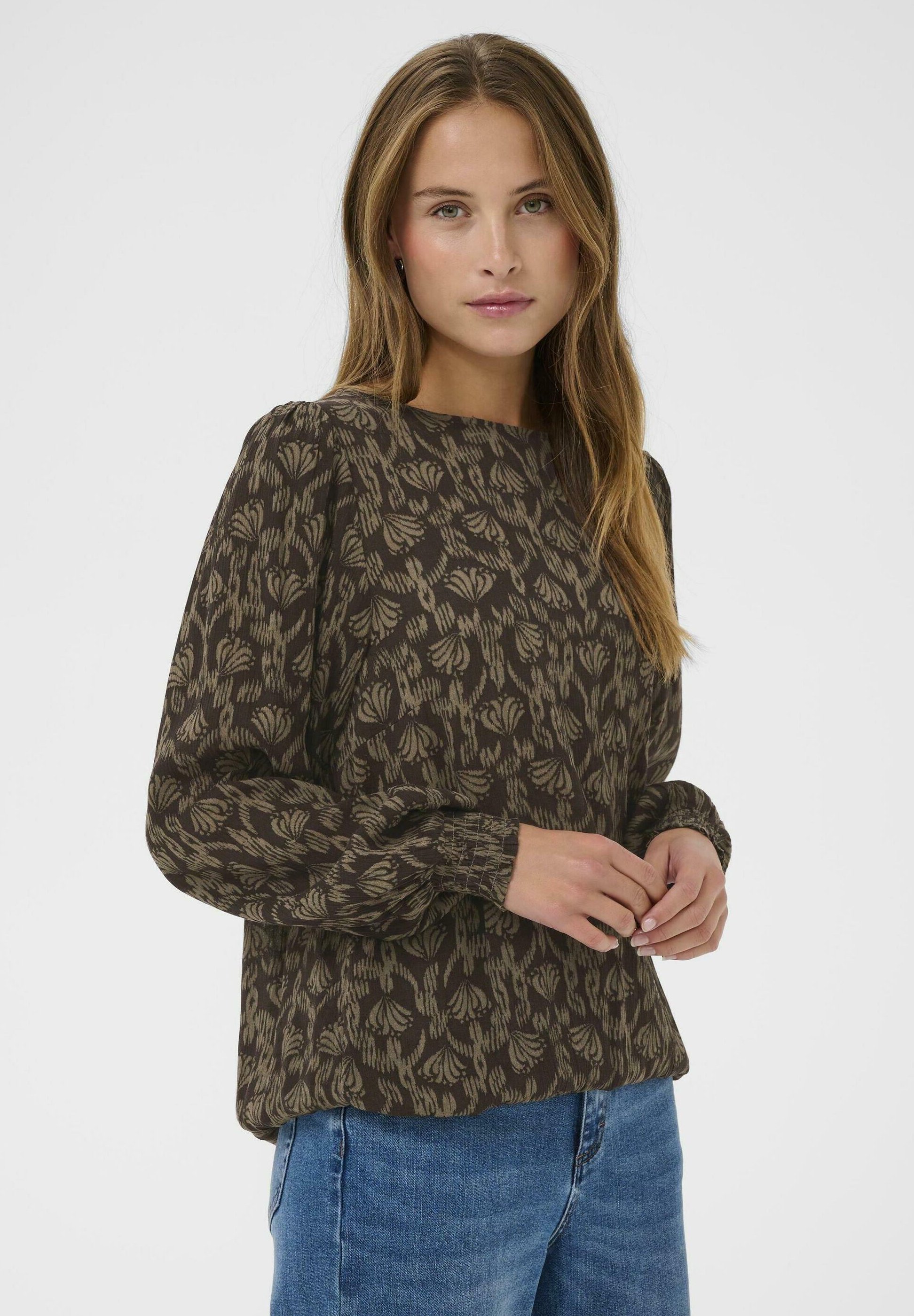 Kaffe AMBER - Blouse - zwarte koffie, moraal, bloemen