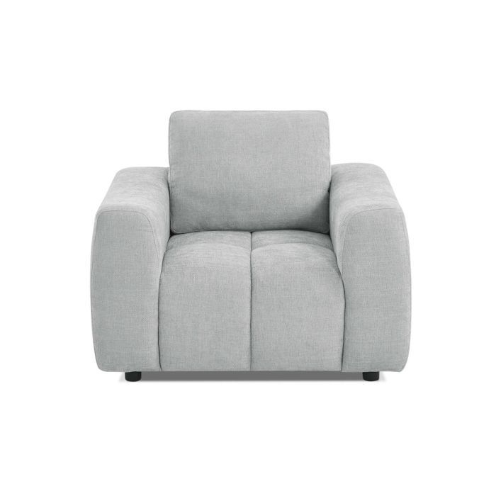 KEREA 1-Sitzer-Sessel mit fester Sitzfläche in grauem Chenille-Stoff