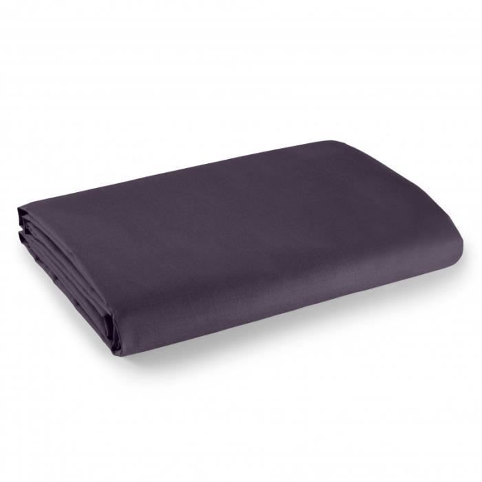 Lenzuolo piano - 100% cotone - Prugna - 180 x 290 cm - 57 fili/cm² - Letto singolo