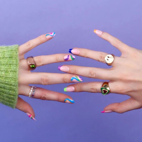 Lottie London Unghii Fixate Stay Press'D - Swirls On Swirls