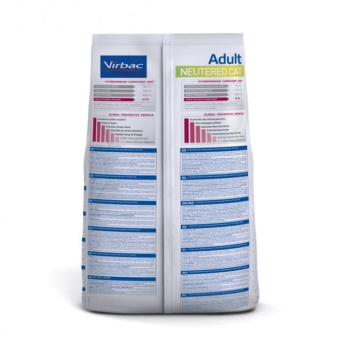 Alimento para gatos adultos esterilizados Virbac Veterinary HPM - 7 kg - Bajo en carbohidratos - Alto en proteínas