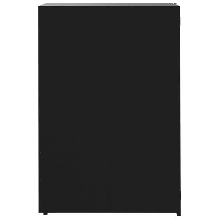 Cache Poubelle/ Rangement à roulettes pour poubelles - VIDAXL - pour bac unique noir acier CC7388884