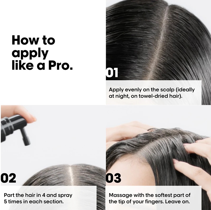 „L'Oréal Professionnel Serie Expert Aminexil Advanced“ plaukų lakas, skatinantis plaukų augimą.