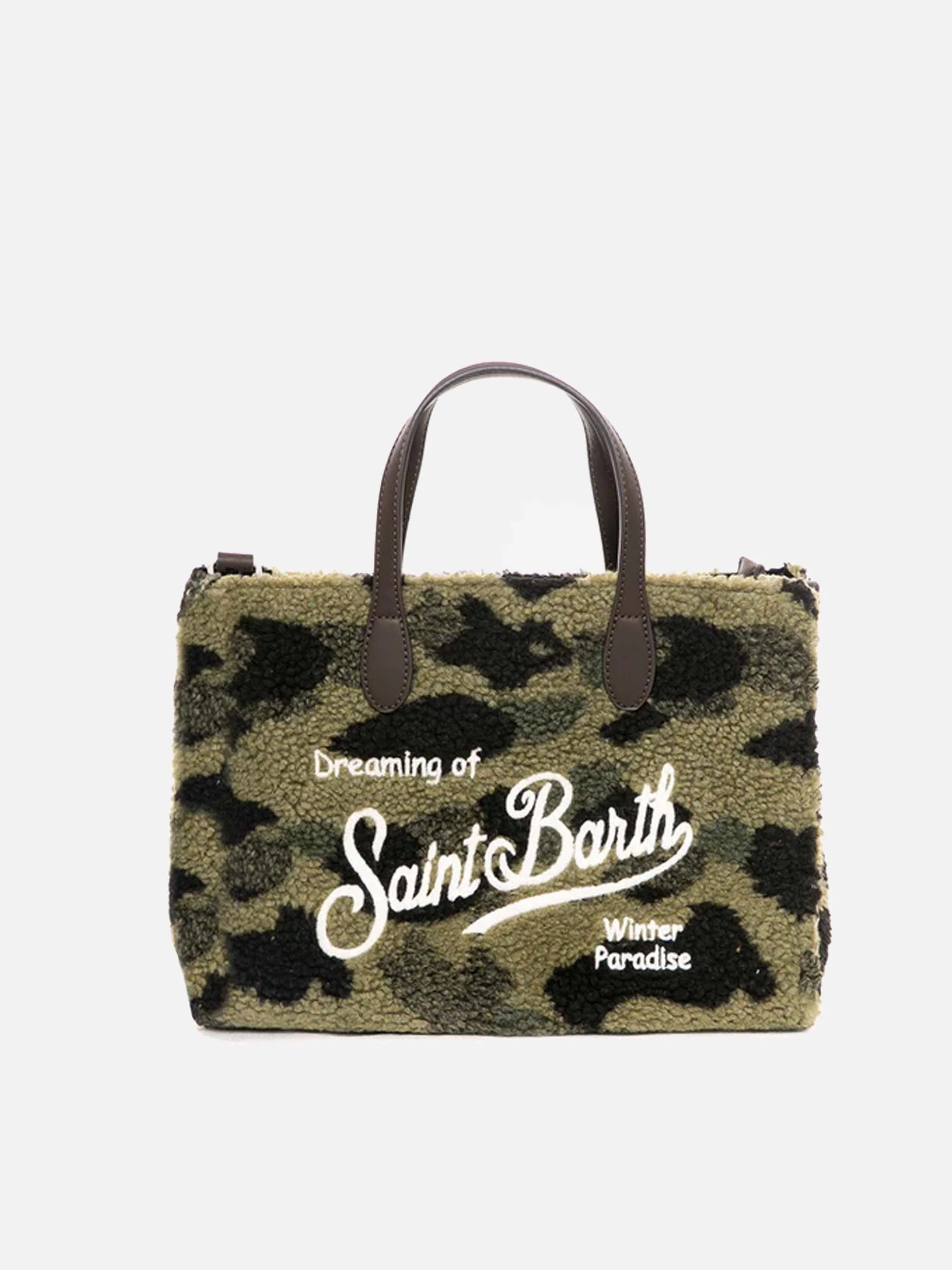 Sac Vivian en tissu sherpa camouflage