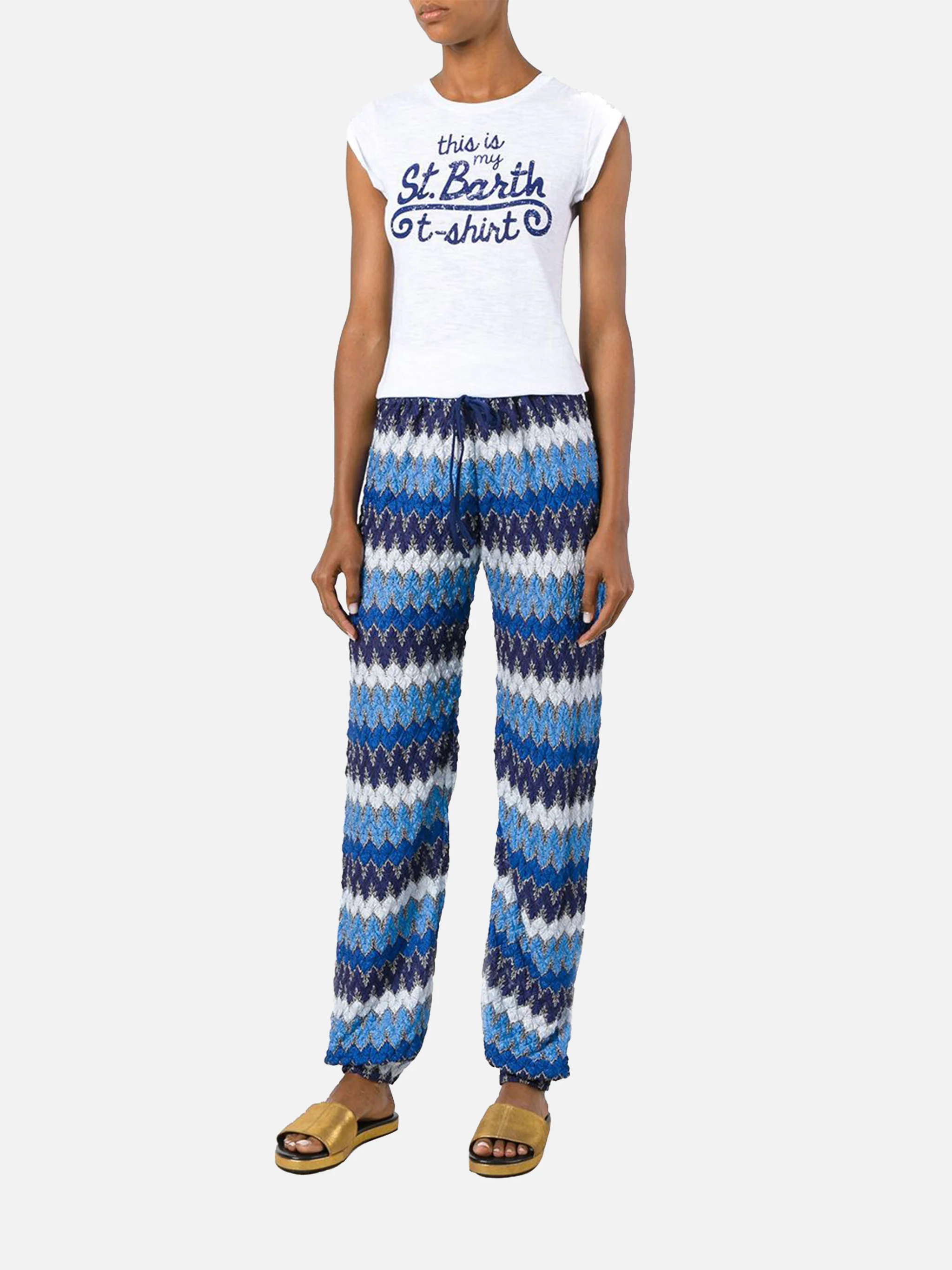 BROEK MET CHEVRON-PATROON