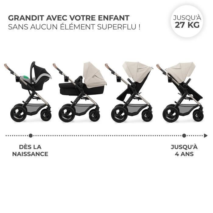 Kinderkraft MOOV2 3-i-1-barnvagn, Mink PRO i-Size babyskydd