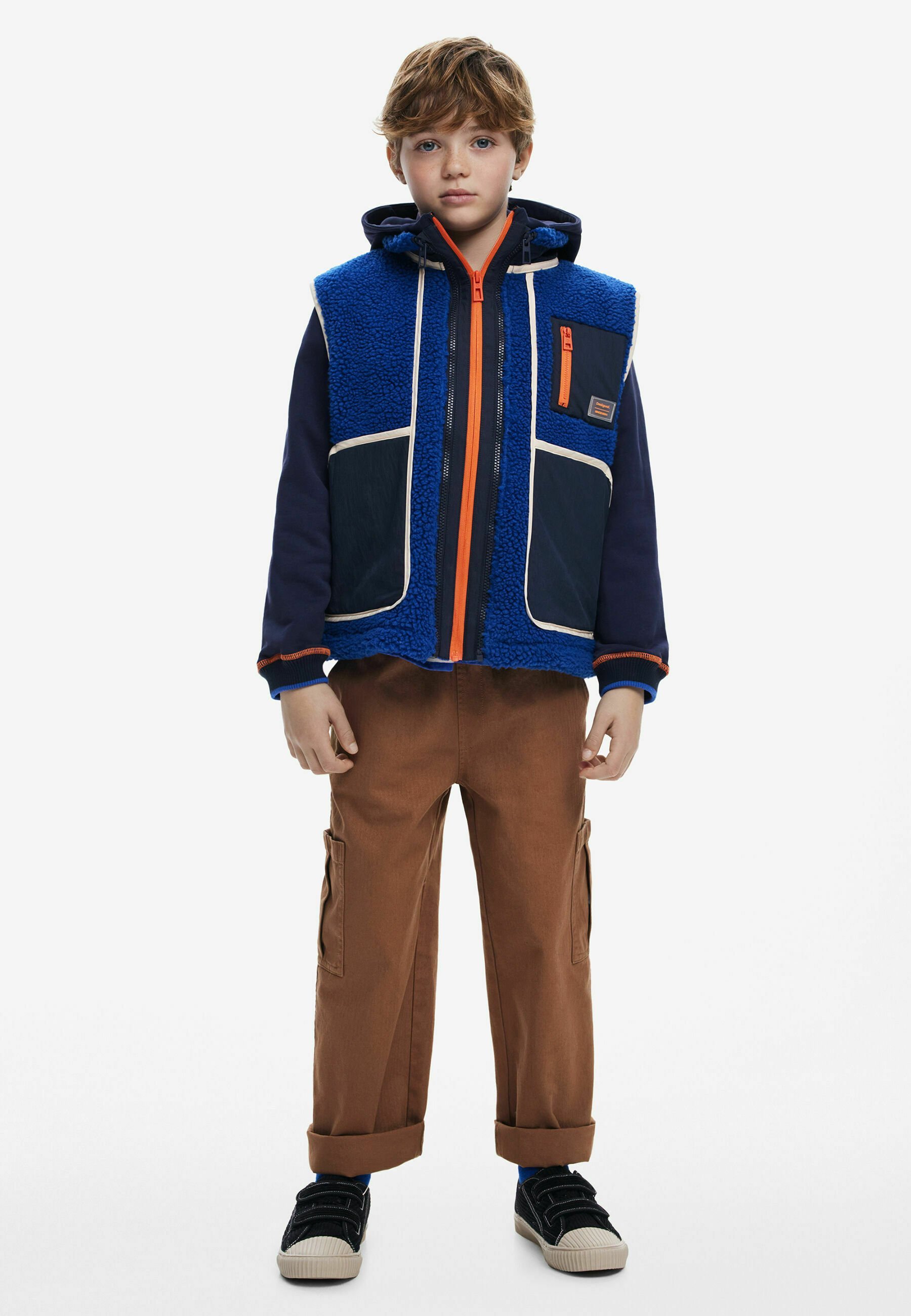 Giacca/Gilet Desigual con inserti in montone removibile - blu