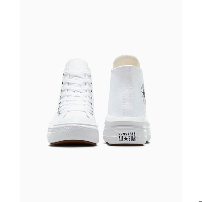 Zapatillas Converse Chuck Taylor All Star Move Hi, blancas, unisex.