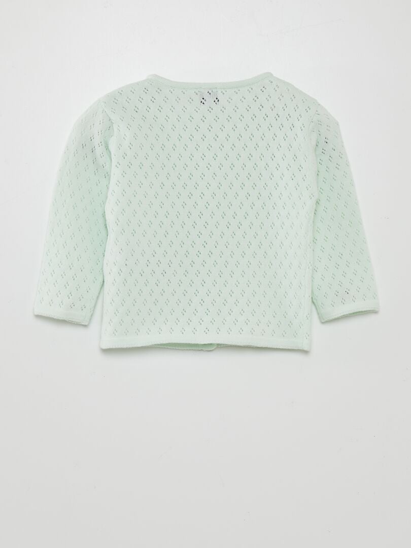 Cardigan in maglia pointelle - VERDE