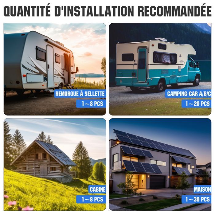 ECO-WORTHY 240W 12V Solar Panel Kit, Photovoltaic Solar Panels for RV, Campervan, Marine, Home