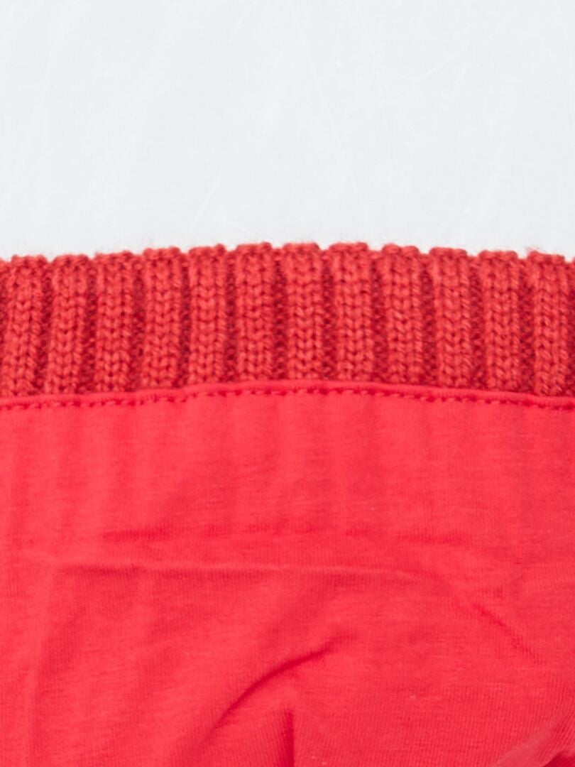 Gorro de malha canelada - VERMELHO