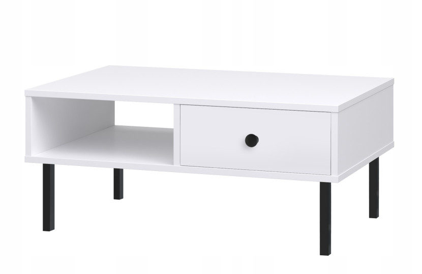 Niski stolik kawowy loft, ława Venus, kolor biały