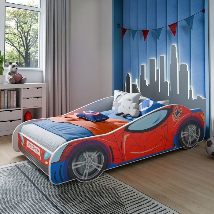 Cama infantil con forma de coche para niño, estilo 