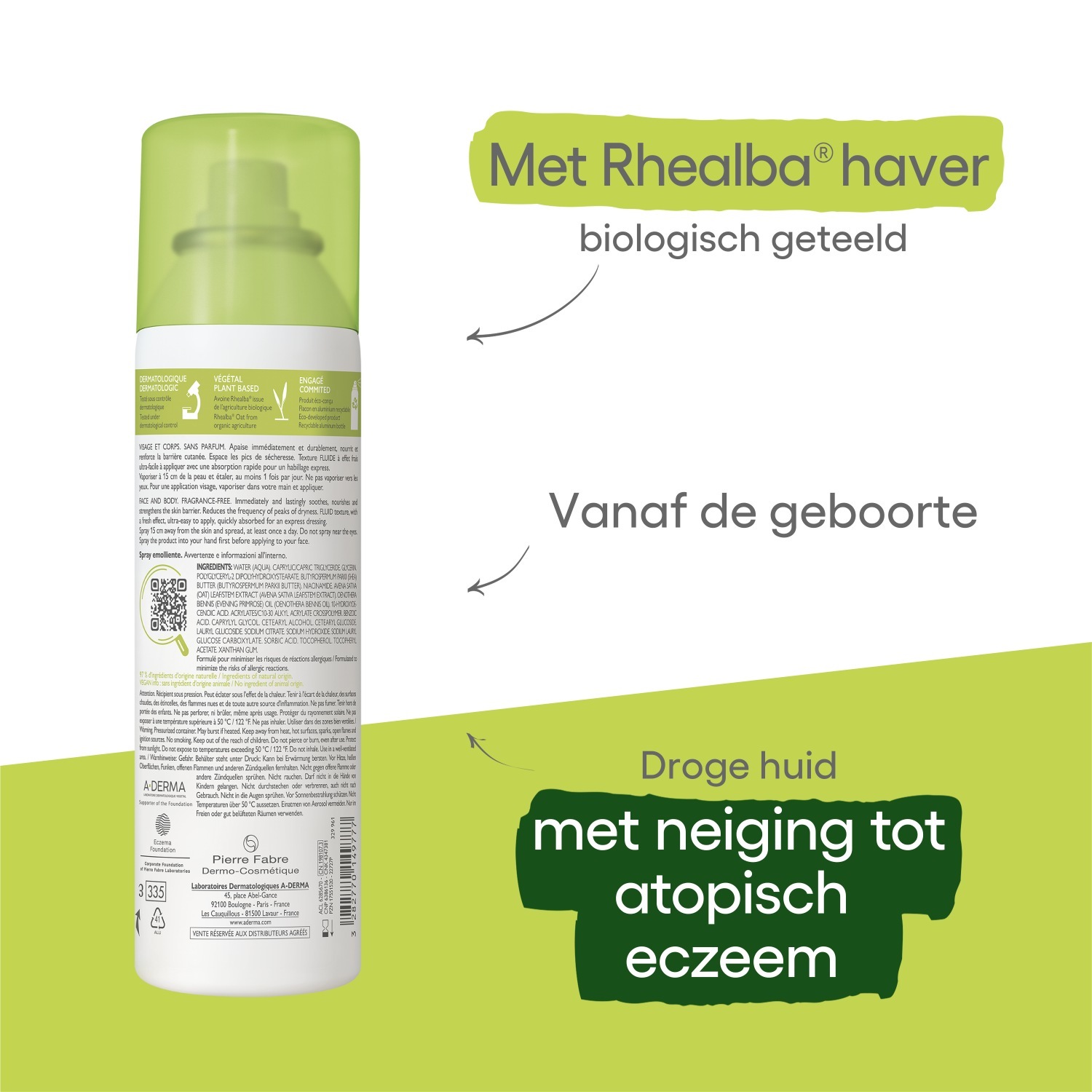 A-DERMA Exomega Control drėkinamasis kūno purškiklis - 200 ml