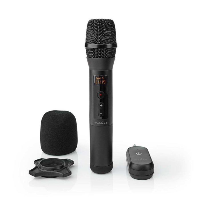 Micrófono inalámbrico NEDIS - 20 canales - 6,35 mm - Respuesta de frecuencia de 70 Hz - Rango dinámico