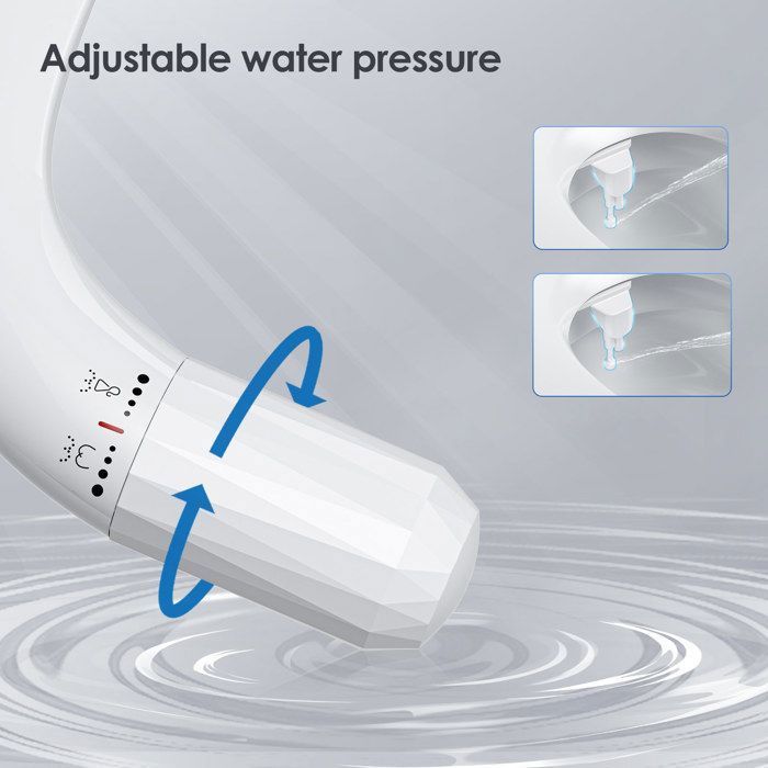 TTLIFE Spruzzatore bidet per WC, doppio ugello, 2 modalità di pressione dell'acqua regolabili per bidet, pre-pulizia