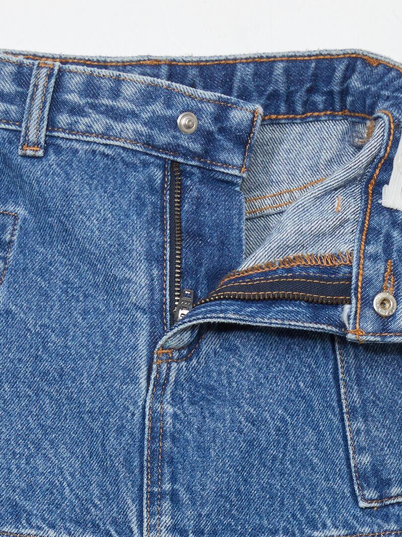Saia jeans curta - AZUL