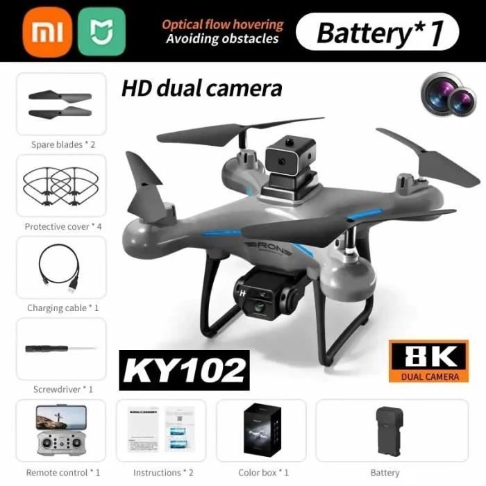 XIAOMI Dron profesional KY102 8K, cámara turística, fotografía aérea, evasión de obstáculos 360, transmisión en directo - Cámara dual 8K 1B