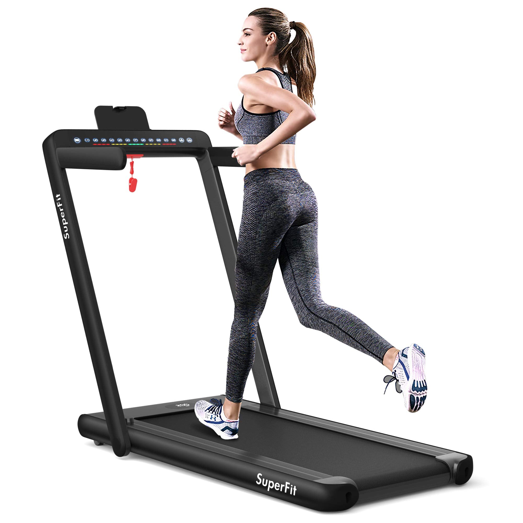 2-in-1-Klapplaufband mit Dual-Display, 2,25 PS Superfit-Elektro-Unterbau-Laufmatte