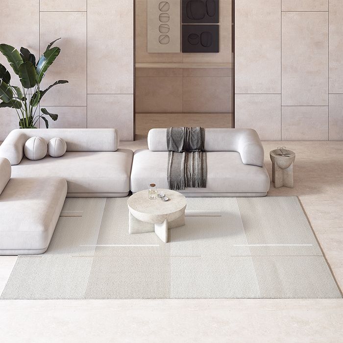Alfombra grande de diseño contemporáneo y moderno - Beige (290x200 cm) - Yira Beige