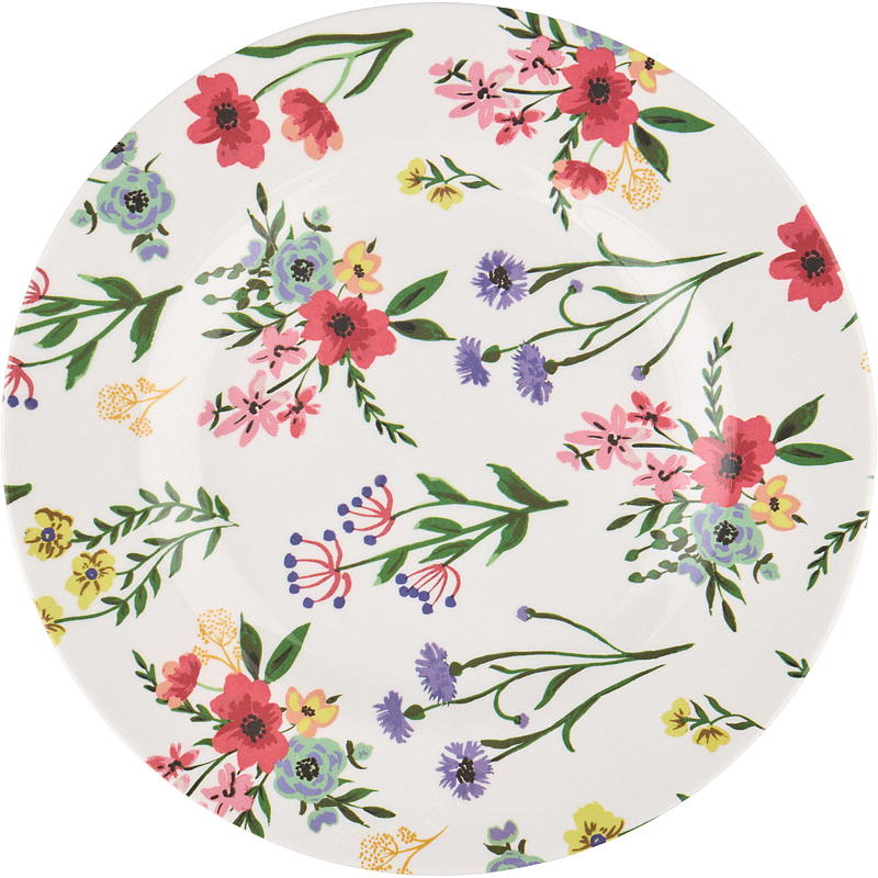 Piatto da cucina ø 21 cm in melamina con motivo floreale