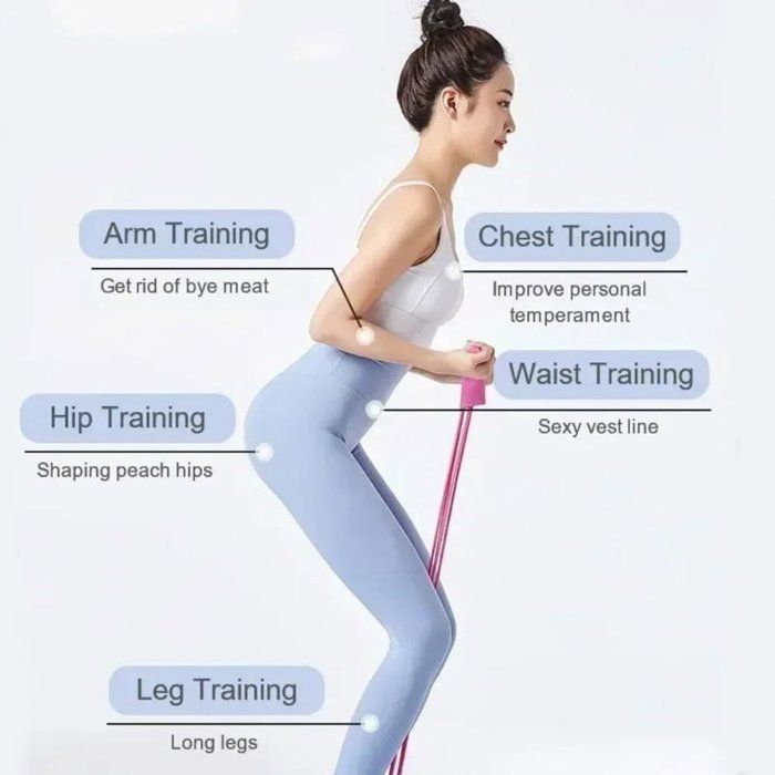 Aparelho para treinamento abdominal - Máquina de exercícios abdominais - Fortalecimento muscular - 4 tubos - Corda elástica - Equipamento esportivo -