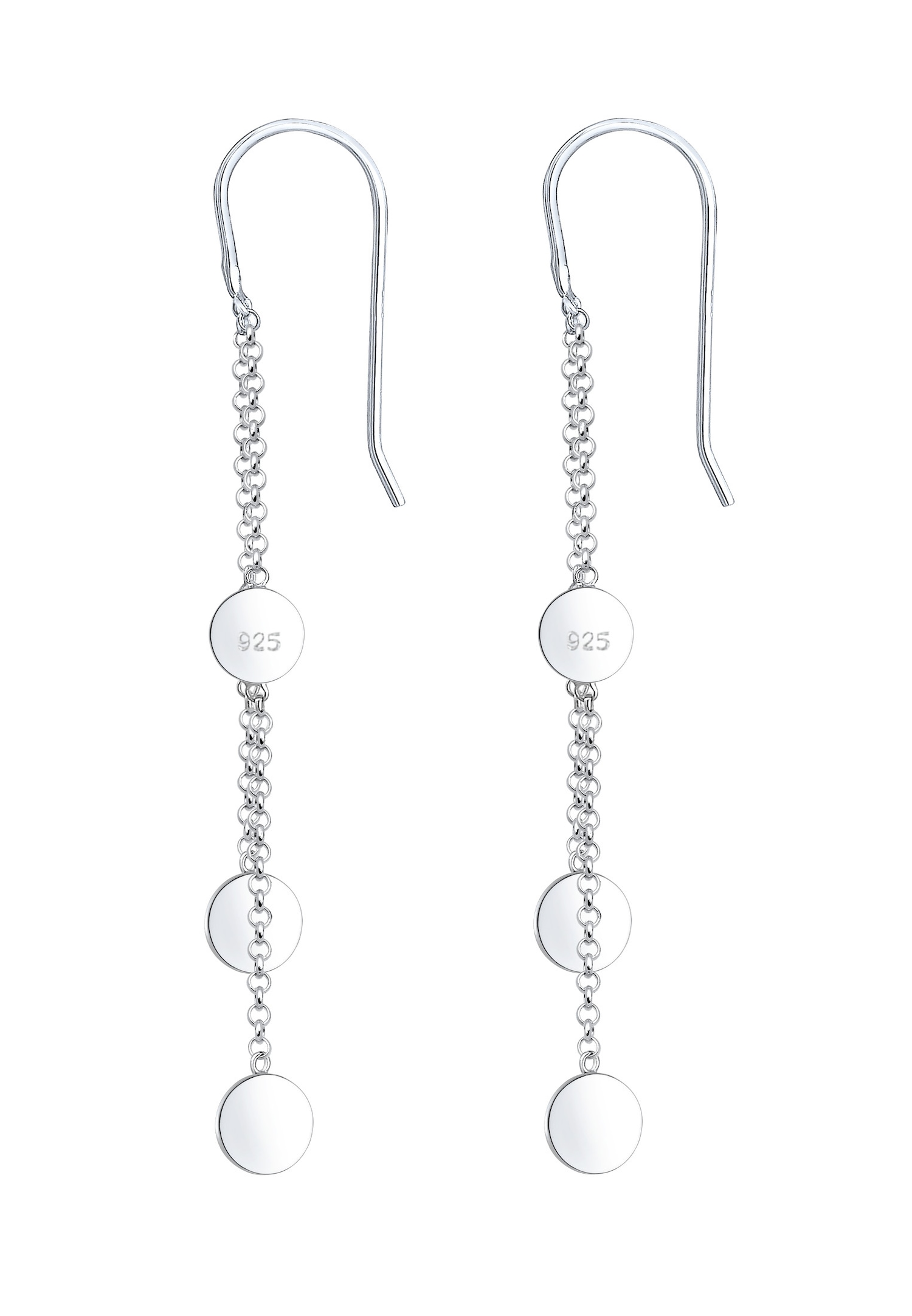 Elli Pendante Plaquettes Cercle Géo Boucles d'oreilles Femme - (925/1000) Argent