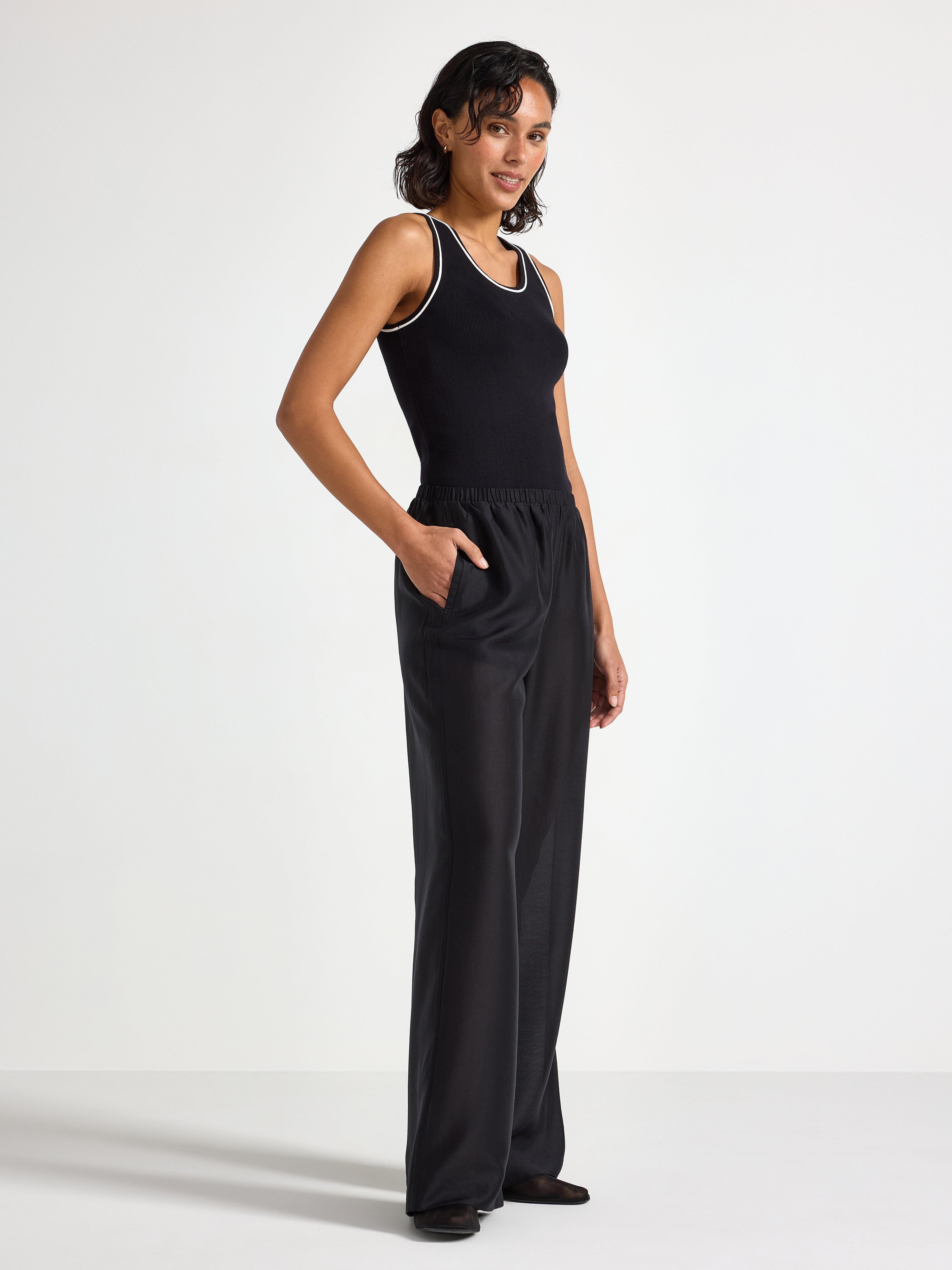 Pantalones de pierna ancha negros