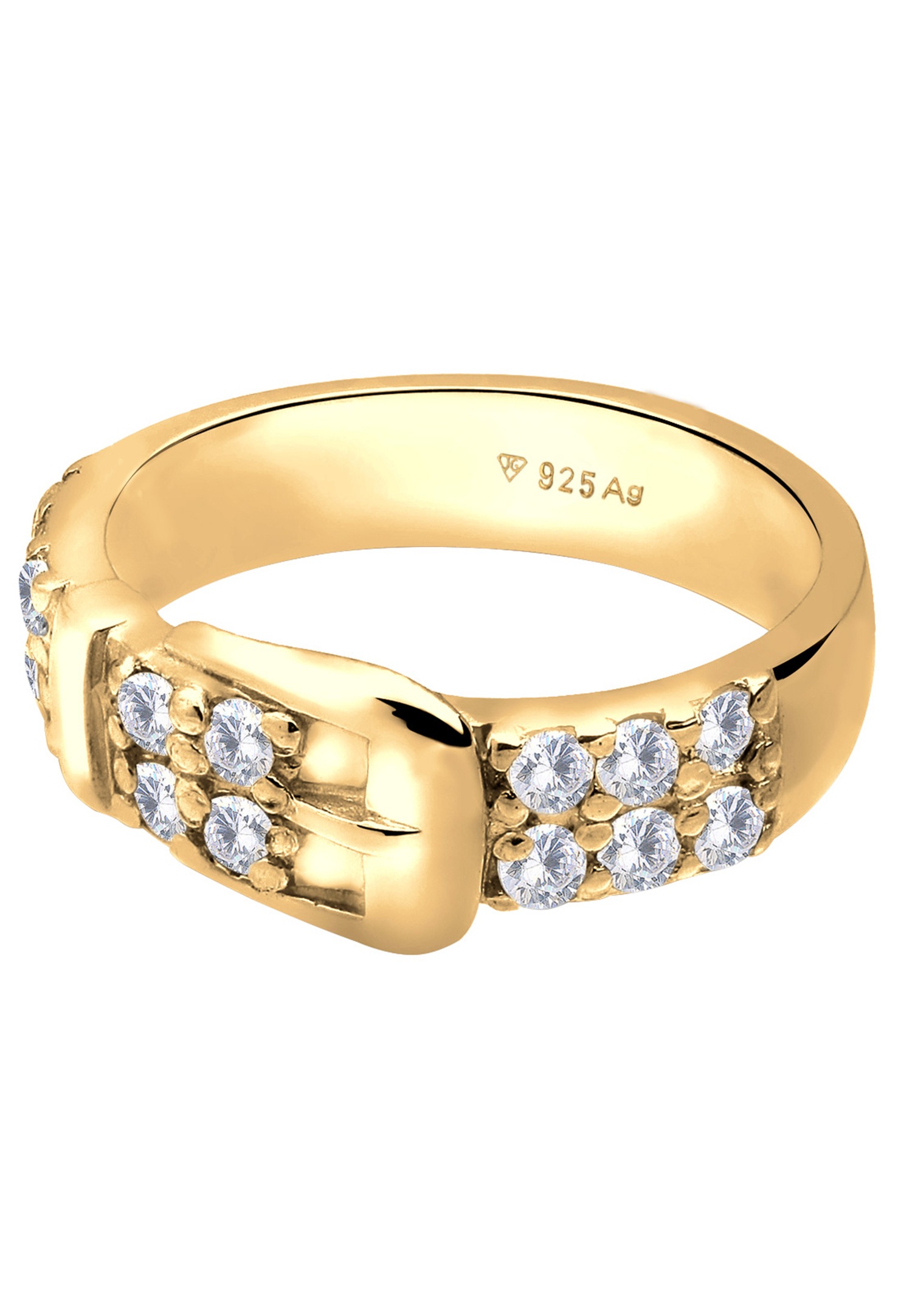 Elli Femmes Bande ceinture avec zircon en argent sterling 925