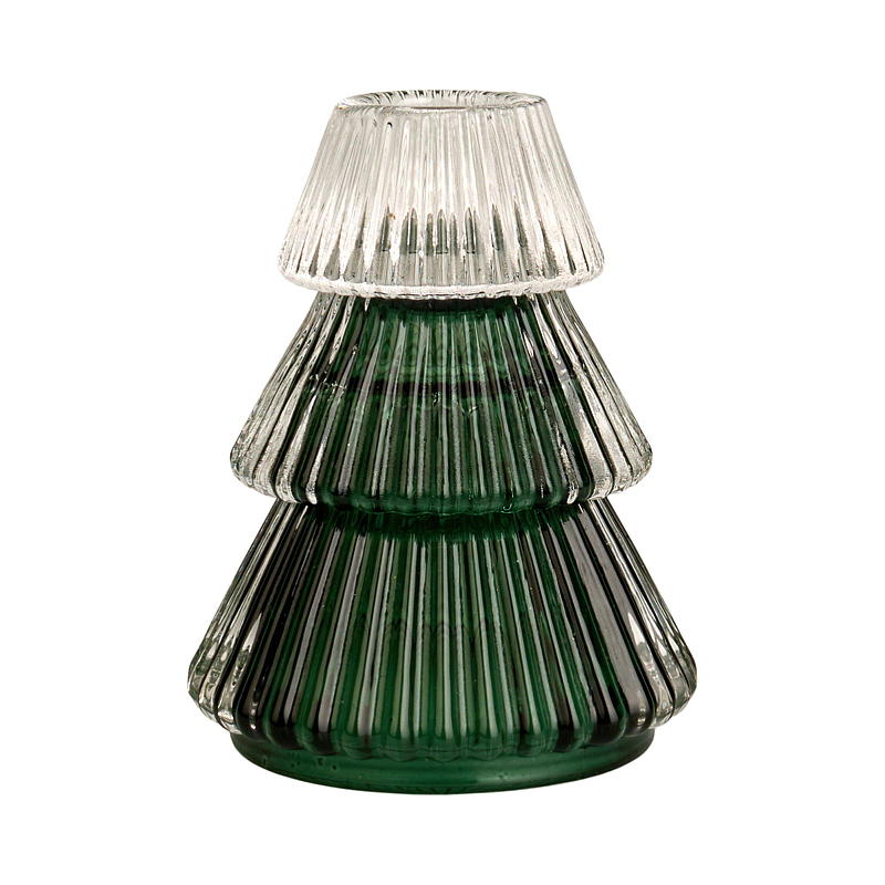 Hem Ljusstake 8 x 10 cm glas grönt trä