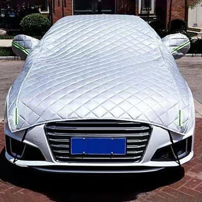 Sol- och frostskydd för bilen - Förtjockat hagelsäkert skydd med reflexremsor - 510x224cm