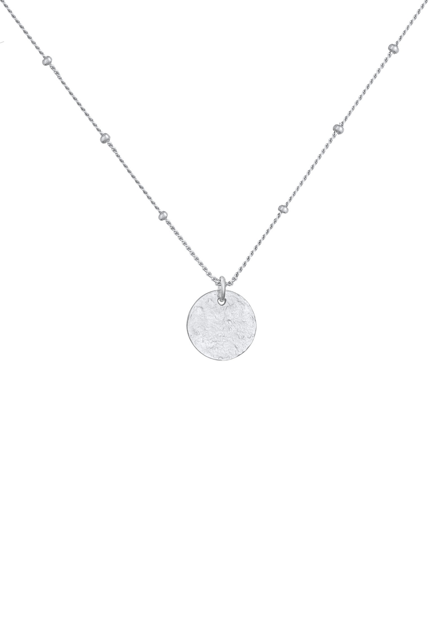 Elli Femmes Boule Pendentif Plaquette Martelé en Argent Sterling 925