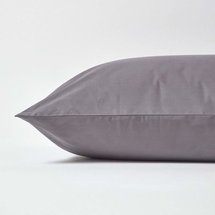 Kissenbezug – Ägyptische Baumwolle – Dunkelgrau – 40 x 80 cm – Hypoallergen – Maschinenwaschbar