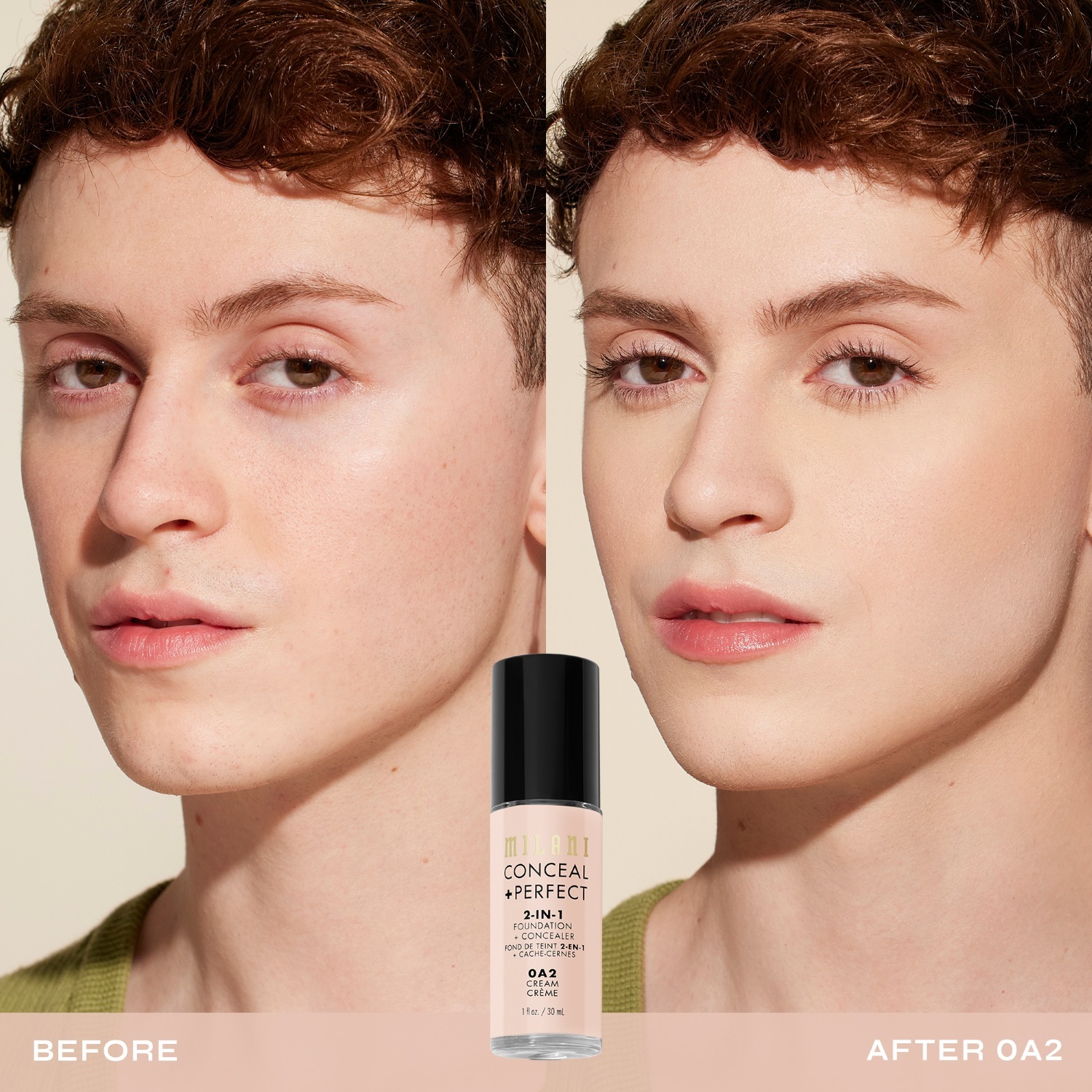 Milani Foundation 2-in-1 korektors + - 30 ml