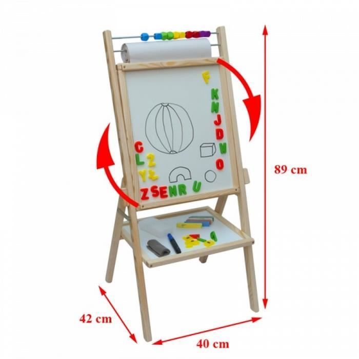 Caballete infantil de doble cara - 89 x 40 cm - Blanco - Para interiores - Unisex