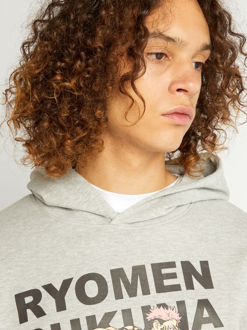 Hoodie 'Jujutsu Kaisen' 'Ryomen Sukuna' - GRIJS