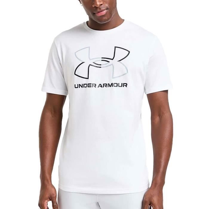 T-shirt da uomo - Under Armour - UA GL Foundation - bianca - maniche corte - logo stampato