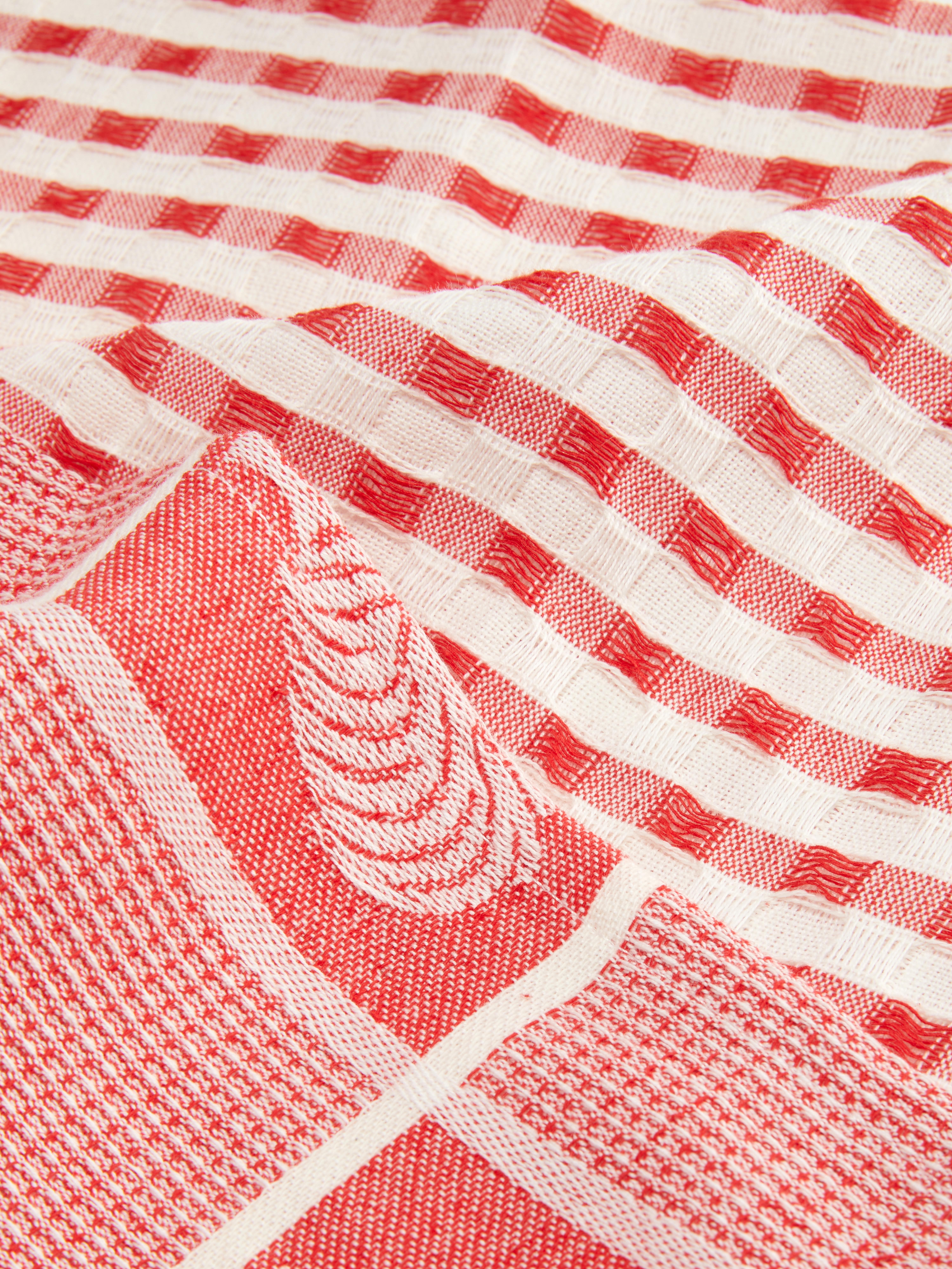 Jacquard szövésű konyharuha, 2 darabos szett. Két hagyományos mintájú konyharuha.