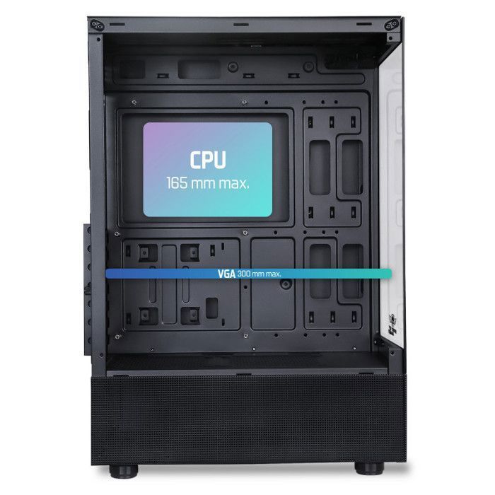 PC Gamer case - SPIRIT OF GAMER - SPECTRA DARK - RGB - 3 120 mm fans - ATX/mATX compatible